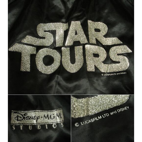 Size XL Disneyland Star Tours Satin Jacket by Disney Wear Star Wars Vintage 80s - Picture 5 of 7